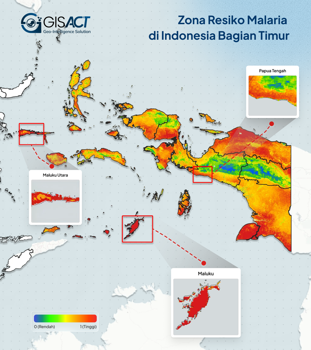 Gambar 3. Zona Risiko Malaria di Indonesia Bagian Timur